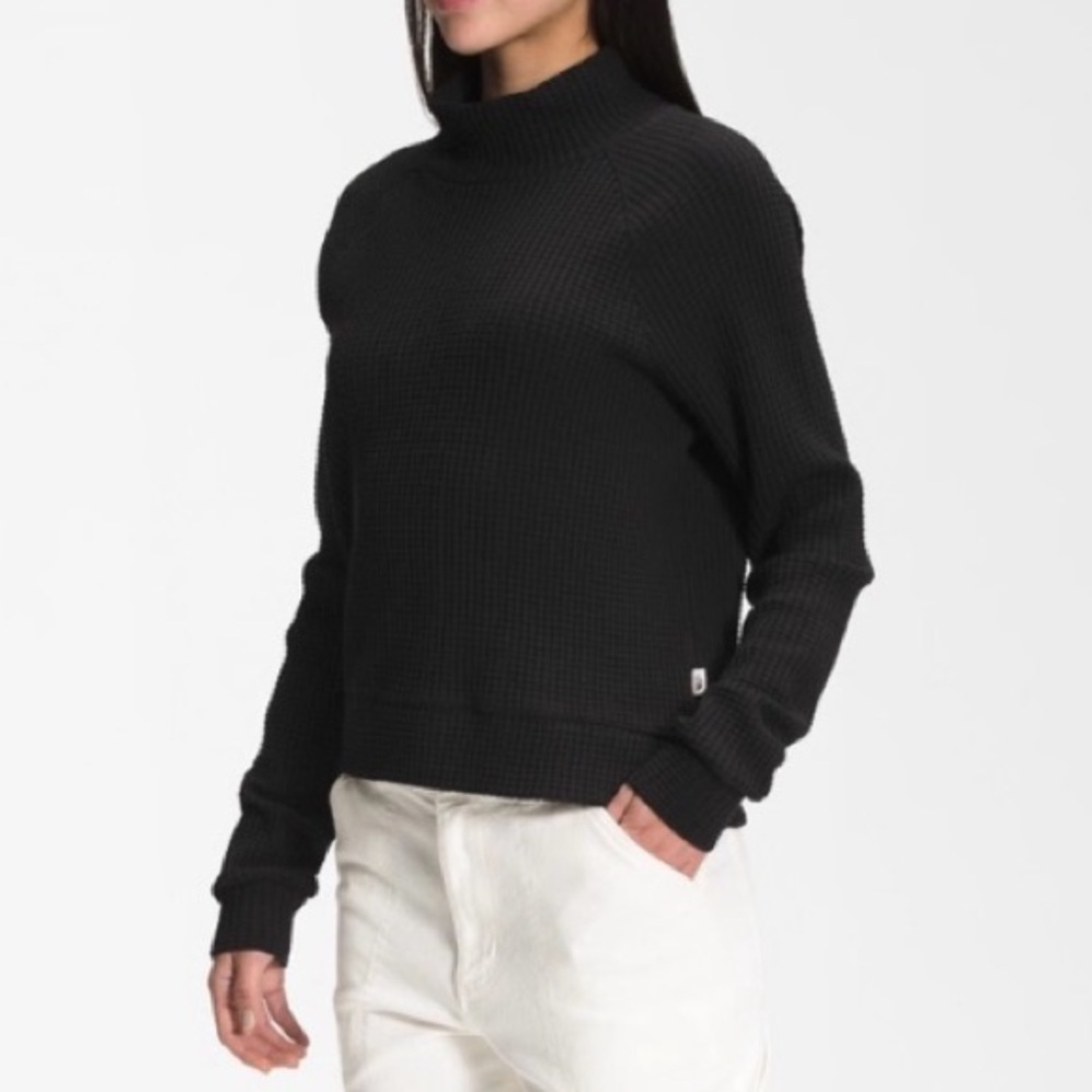 The North Face Long-Sleeve Waffle Knit Mock Neck